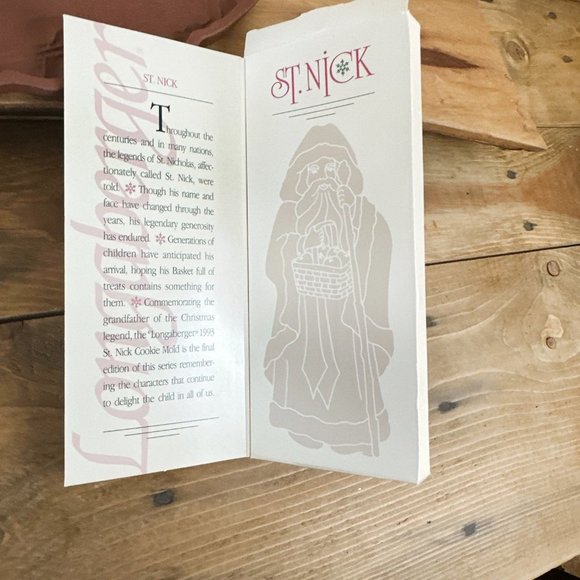 Vintage Longaberger Pottery‎ St. Nick Chocolate Mold 1993 Christmas NIB - Picture 2 of 8